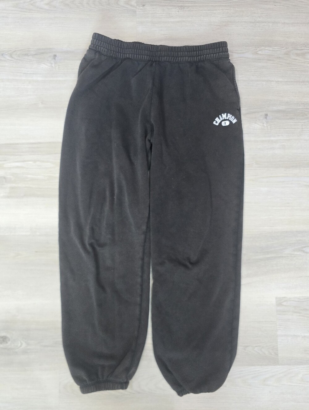 Champion Mens Acid Black Jogger Sweatpants with Logo Size L